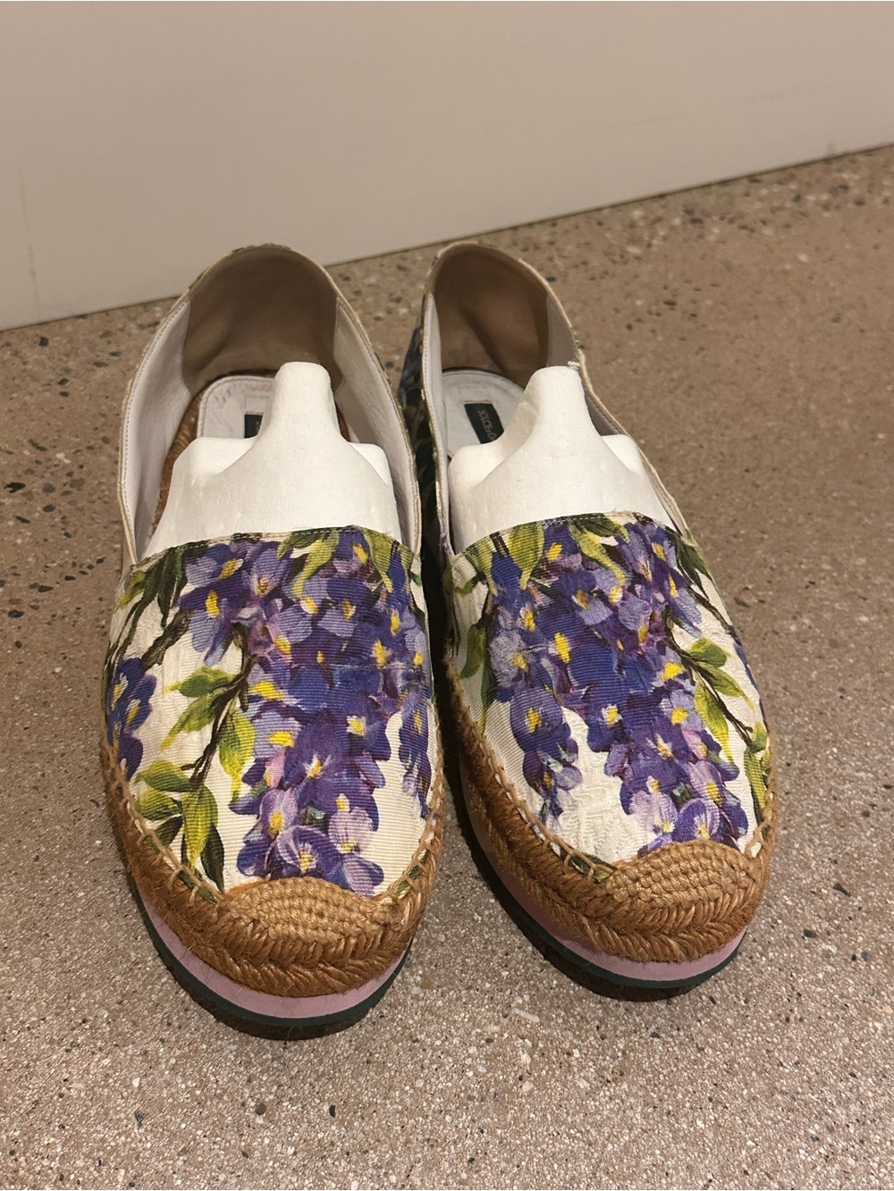Dolce and gabbana Floral Purple Espadrille Slip-Ons for Women EU40 / US9